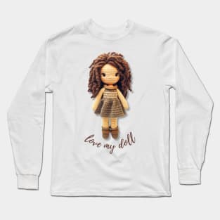 Handmade Wool Doll, Cozy and Cute - design 2 Long Sleeve T-Shirt